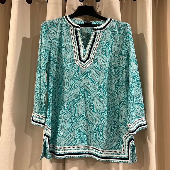 Talbots Cotton Paisley‎ Tunic Sz M - Picture 1 of 4